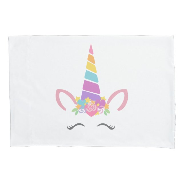 Cute unicorn face pillow case (Front)