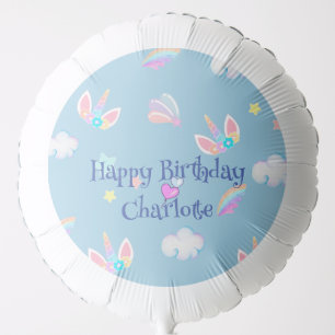 Cute Unicorn face rainbow gradient birthday party Balloon