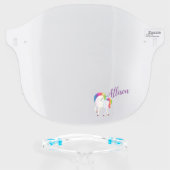 Cute Unicorn Face Shield (Front w/Glasses)