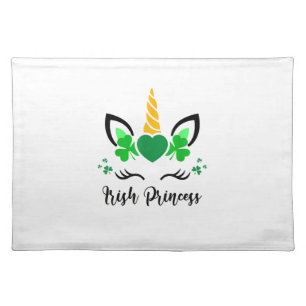 Cute Unicorn Face Valentine's Day Heart for Women  Cloth Placemat
