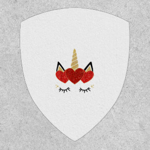 Cute Unicorn Face Valentine's Day Heart for Women Patch