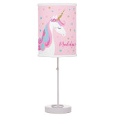 Cute Unicorn Fantasy Glitter Pink Table Lamp (Front)