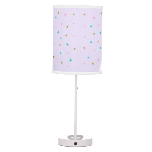 Cute Unicorn Fantasy Glitter Purple Table Lamp (Back)