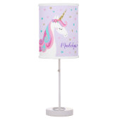 Cute Unicorn Fantasy Glitter Purple Table Lamp (Front)