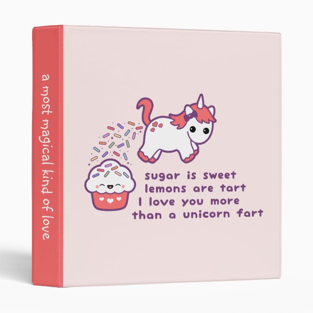 Cute Unicorn Fart Binder (Front/Spine)