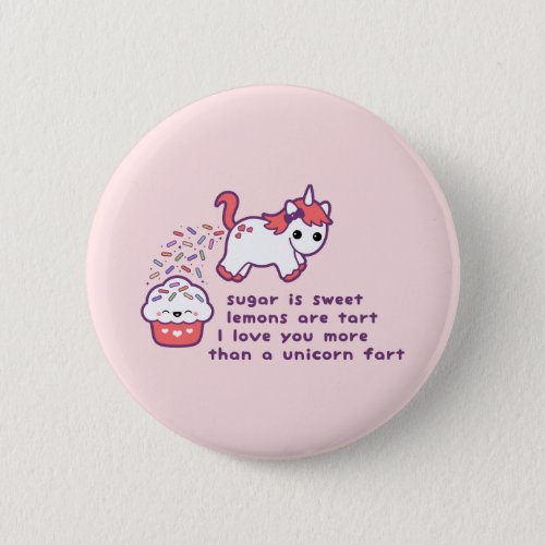 Cute Unicorn Fart Pinback Button