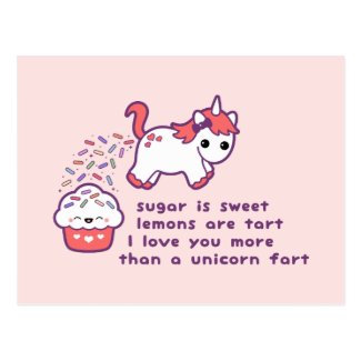 Cute Unicorn Fart Postcard