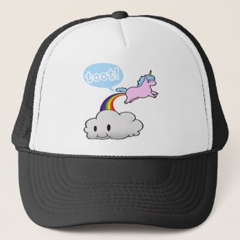 Cute! Unicorn Fart... Toot! Trucker Hat by RobotFace at Zazzle