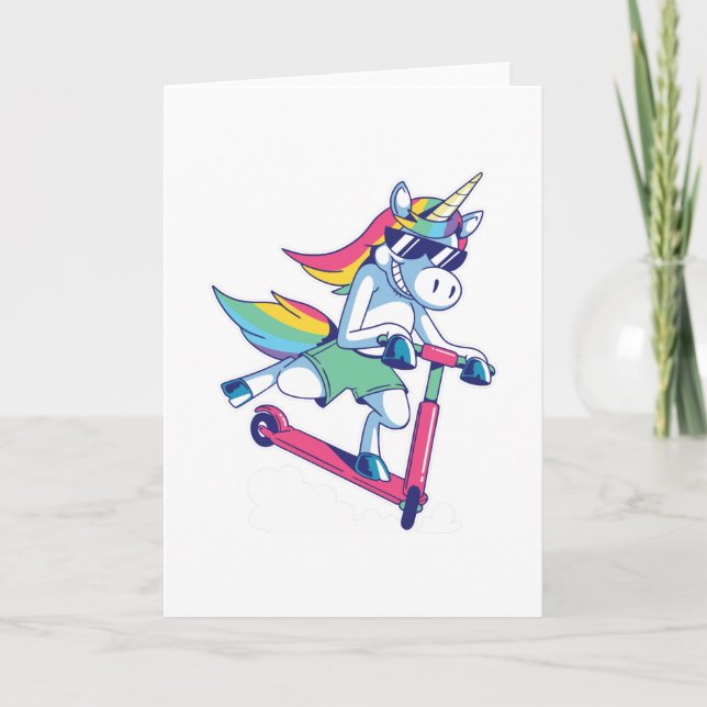 CUTE UNICORN FIREFIGHTER CARD (Front)