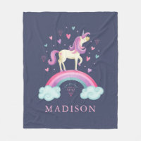 Cute Unicorn Fleece Blanket