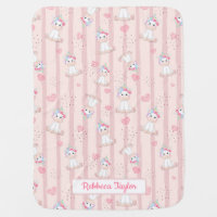 Cute unicorn girl pink gift baby blanket