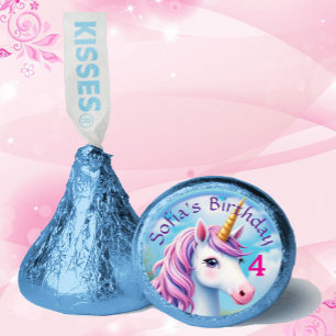 Cute Unicorn Girl' Rainbow Birthday Colorful Hershey®'s Kisses®