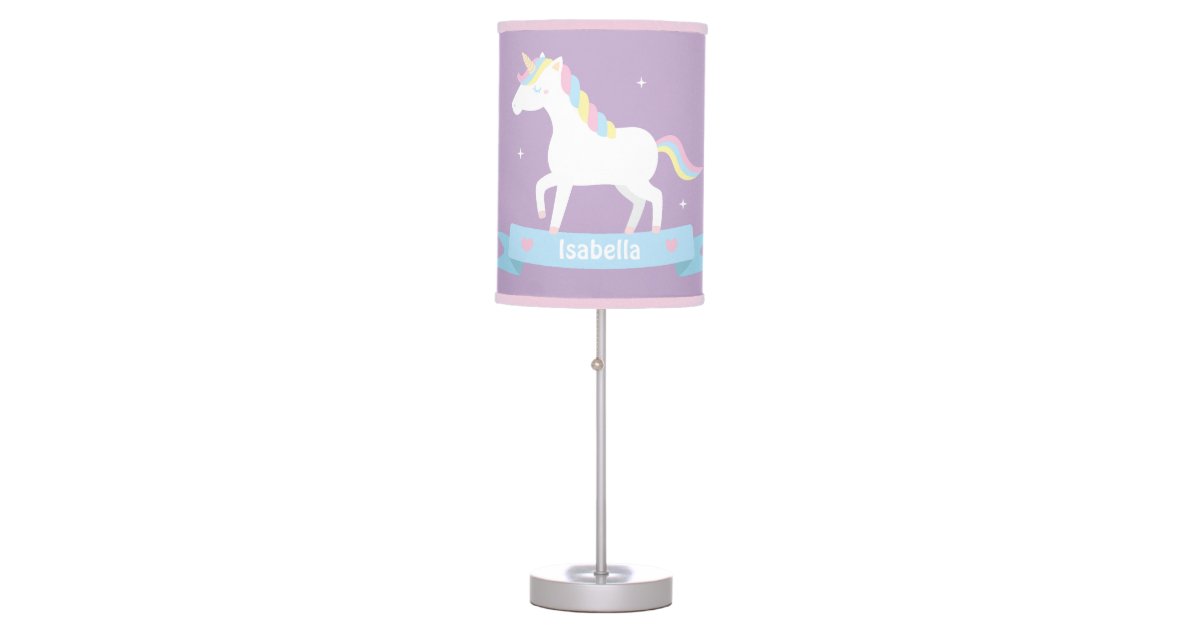 Cute Unicorn Girls Bedroom Decor Table Light Table Lamp | Zazzle