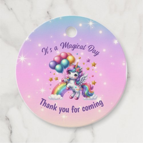 Cute Unicorn Girls Birthday  Favor Tags