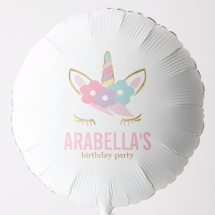 Cute Unicorn Girls Birthday Party Balloon