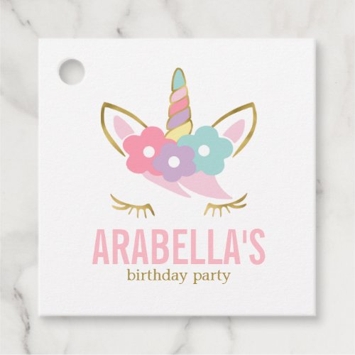 Cute Unicorn Girls Birthday Party Favor Tags