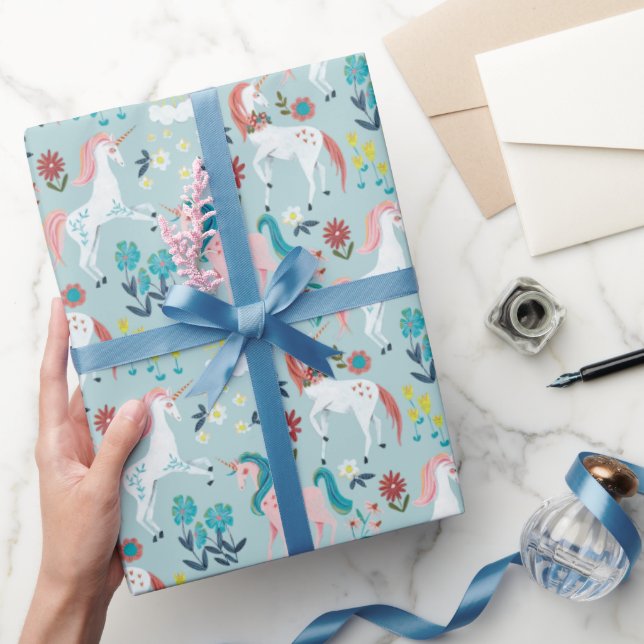 Cute Unicorn Girls Birthday Party Gift Wrapping Pa Paper (Gifting)