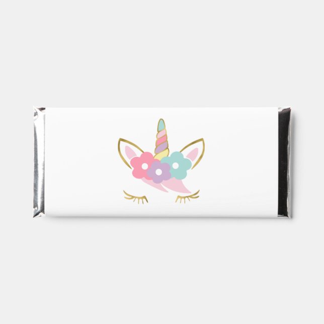 Cute Unicorn Girls Birthday Party Hershey Bar Favors (Front)