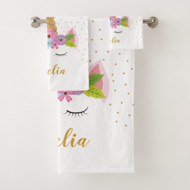 Unicorn bath towel set outlet