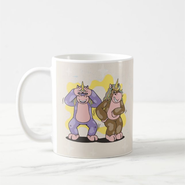 CUTE UNICORN GRIDDY DANCE  COFFEE MUG (Left)
