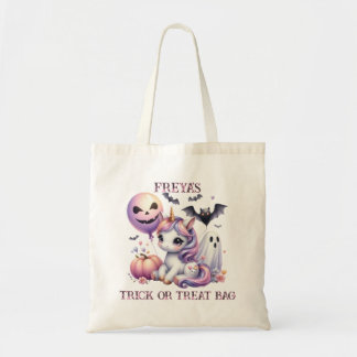 Cute Unicorn Halloween Trick or Treat Tote Bag