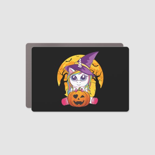 Cute Unicorn Halloween Witch Women Toddler Car Magnet