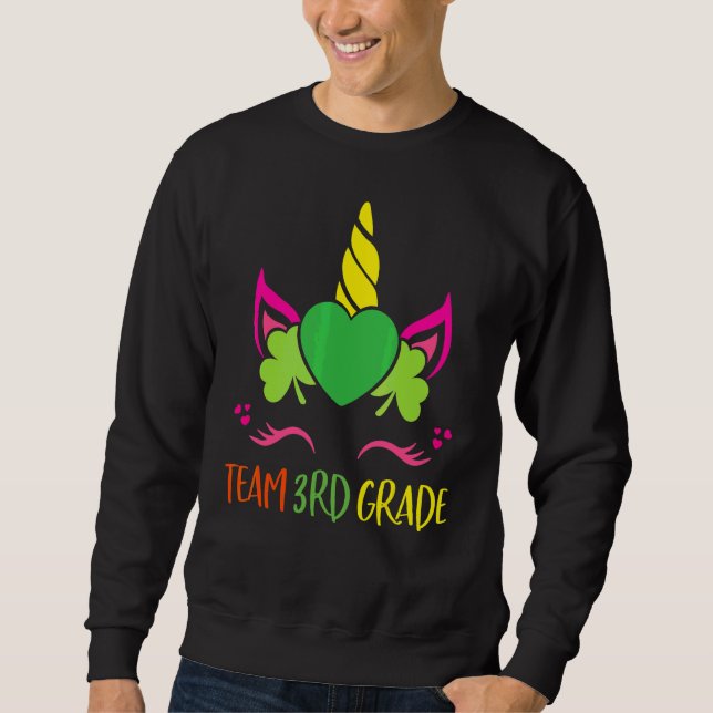 Cute Unicorn Happy First Day Of 3rd Grade Students Sweatshirt (Front)