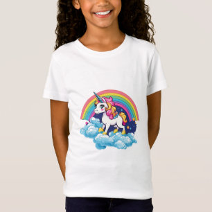 Cute Unicorn - Happy Flying Through Rainbow T-Shirt
