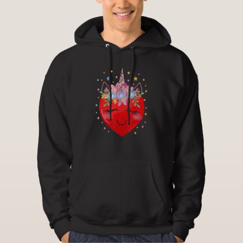 Cute Unicorn Heart Valentines Day Shirt Gift Girl 