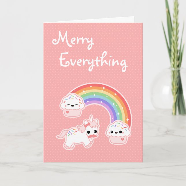 Cute Unicorn Holiday Card (Front)