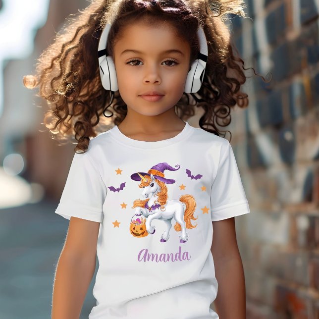 Cute Unicorn Horse Witch Hat Personalized T-Shirt (Creator Uploaded)