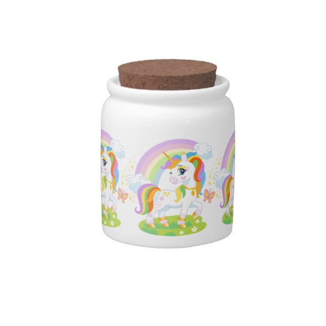 Cute unicorn illustration #1 candy jar (Front)