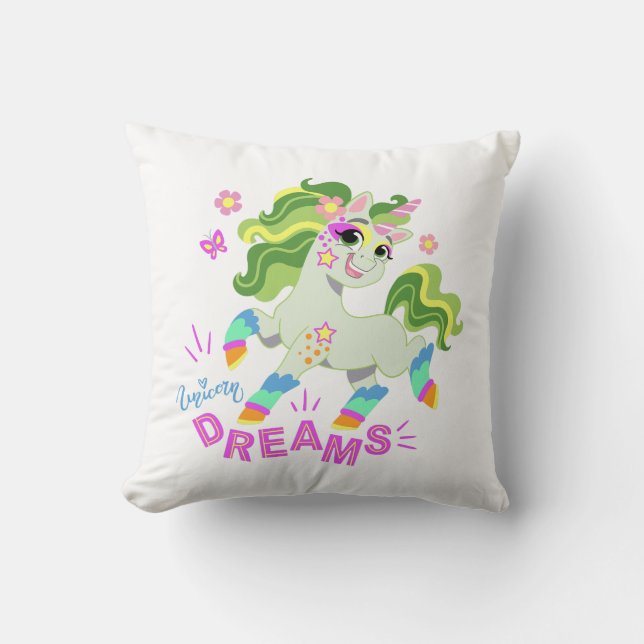 Cute unicorn illustration #2 throw pillow (Front)