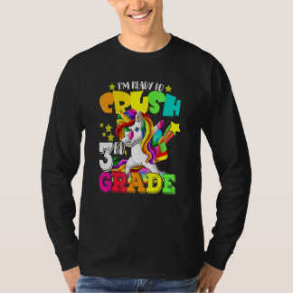 Cute Unicorn I'm Ready To Crush 3rd Grade Back To  T-Shirt