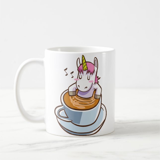 Cute Unicorn In Coffee Cup Gift For Lover Magical  (Left)