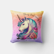 Cute Unicorn in Colorful Sky