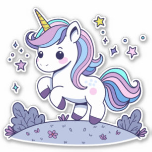 Cute Unicorn in Pastel Colours Sticker