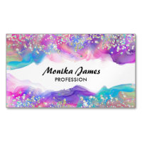 Cute Unicorn Ink Holographic Faux Glitter Monogram