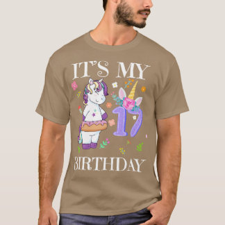Cute Unicorn Its My 17th Birthday T-Shirt