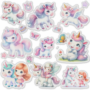 Cute Unicorn Kawaii Pastel Unicorn Cut-Out Sticker