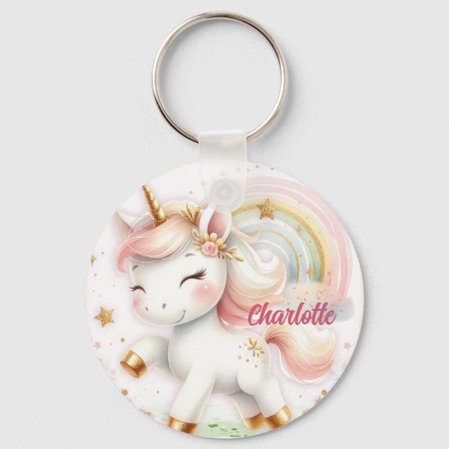  Cute unicorn keychain with a girl's name (Front)
