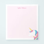 Cute Unicorn Kids Personalized Notepad<br><div class="desc">Your little girl will love this personalized unicorn notepad. This cute design for kids features a colorful unicorn on a soft pink background. Easily change the font style and color using the online template tools.</div>