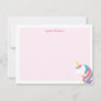 Cute Unicorn Kids Personalized Stationery Flat Note Card