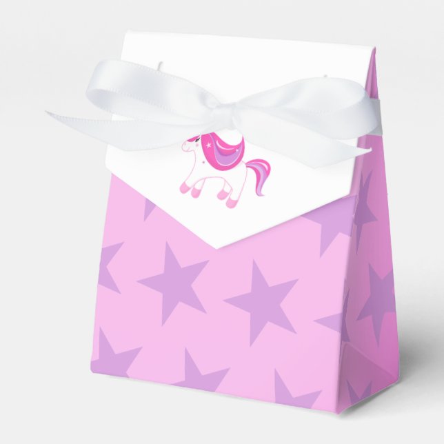Cute Unicorn l Purple Birthday Favor Box 🦄 (Front Side)