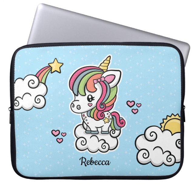 Cute Unicorn Laptop Sleeve (Front)