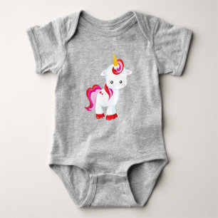 Cute Unicorn, Little Unicorn, Magic Unicorn Baby Bodysuit