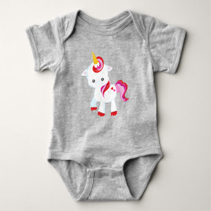 Cute Unicorn, Little Unicorn, Magical Unicorn Baby Bodysuit