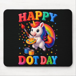 Cute Unicorn Lovers Fans Polka Dots Happy Dot Day Mouse Pad