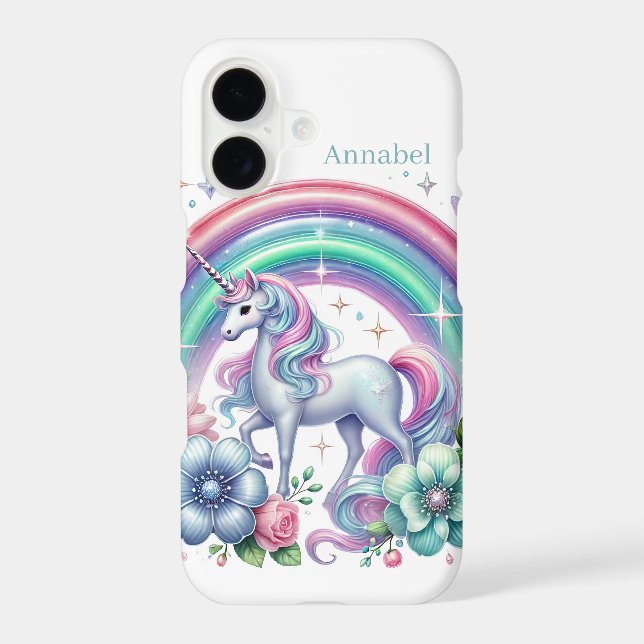 Cute unicorn lovers fantasy add name Case-Mate iPhone case (Back)