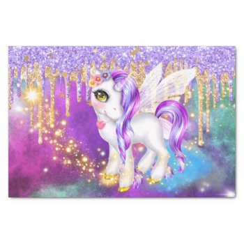 Cute Unicorn Magic Glitter Galaxy Sparkle Girls Tissue Paper by mensgifts at Zazzle